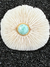 Pair of Sea Mushroom Earrings with Larimar Stone