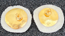 Pair of Sea Mushroom Earrings with Larimar Stone