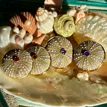 Sea Urchin & Sapphire, Vermeil Earrings