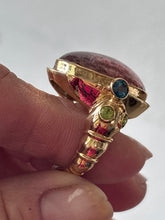 14K Pink Tourmaline Easter Island Ring