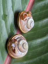 Sanded Snail & Citrine Vermeil Earrings