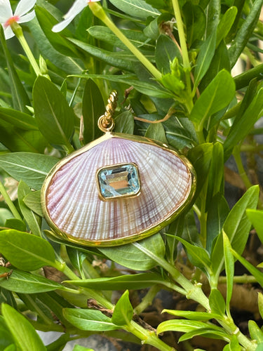 Cockle and Aquamarine Pendant