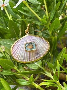 Cockle and Aquamarine Pendant