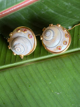Pearled Snails with Sapphire Vermeil Earrings