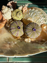 Sea Urchin & Sapphire, Vermeil Earrings
