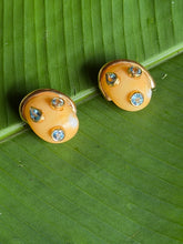 Unusual Gold Natica Sleeper Vermeil Earrings with Blue Topaz