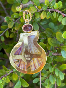 Spiny Oyster, Tourmaline Pendant
