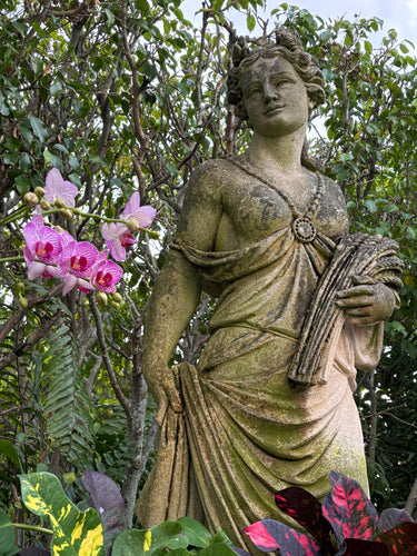 Italian Limestone Four Seasons Statues and Plinths