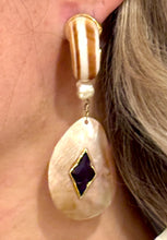 Pink Nacre, Pearl, Fluorite Vermeil Earrings