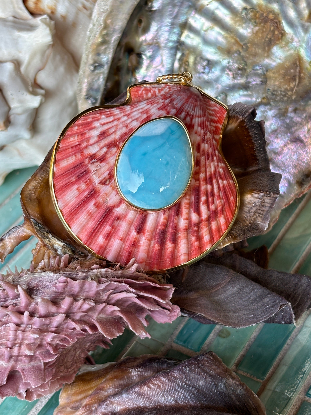 Larimar & Scallop St James Pendant
