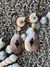 Pink Nacre, Pearl, Fluorite Vermeil Earrings