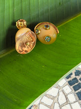 Unusual Gold Natica Sleeper Vermeil Earrings with Blue Topaz