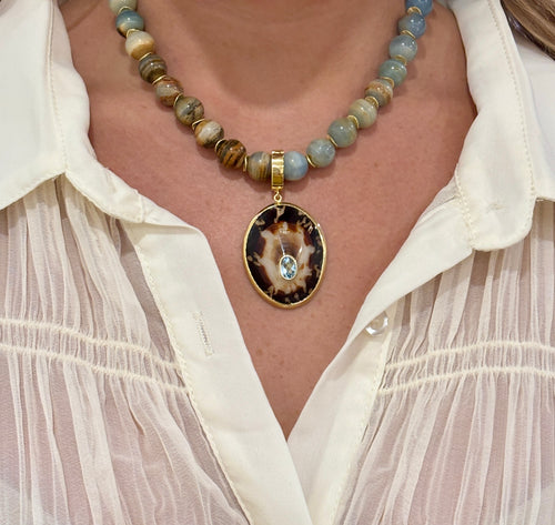 Ocean Jasper and Limpet Necklace