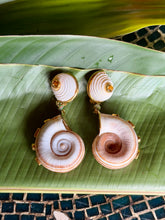 Sand Snails and Gemstone Vermeil Earrings
