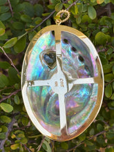 Sky Blue Abalone Pendant with Aquamarine
