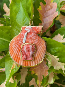 St. James Pendant with Carved Coral