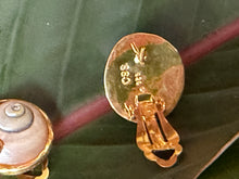 Pearled Snails with Sapphire Vermeil Earrings