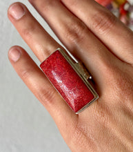 Contemporary Hammered, Coral Ring