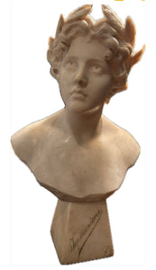 Antique Marble Bust of Young Girl