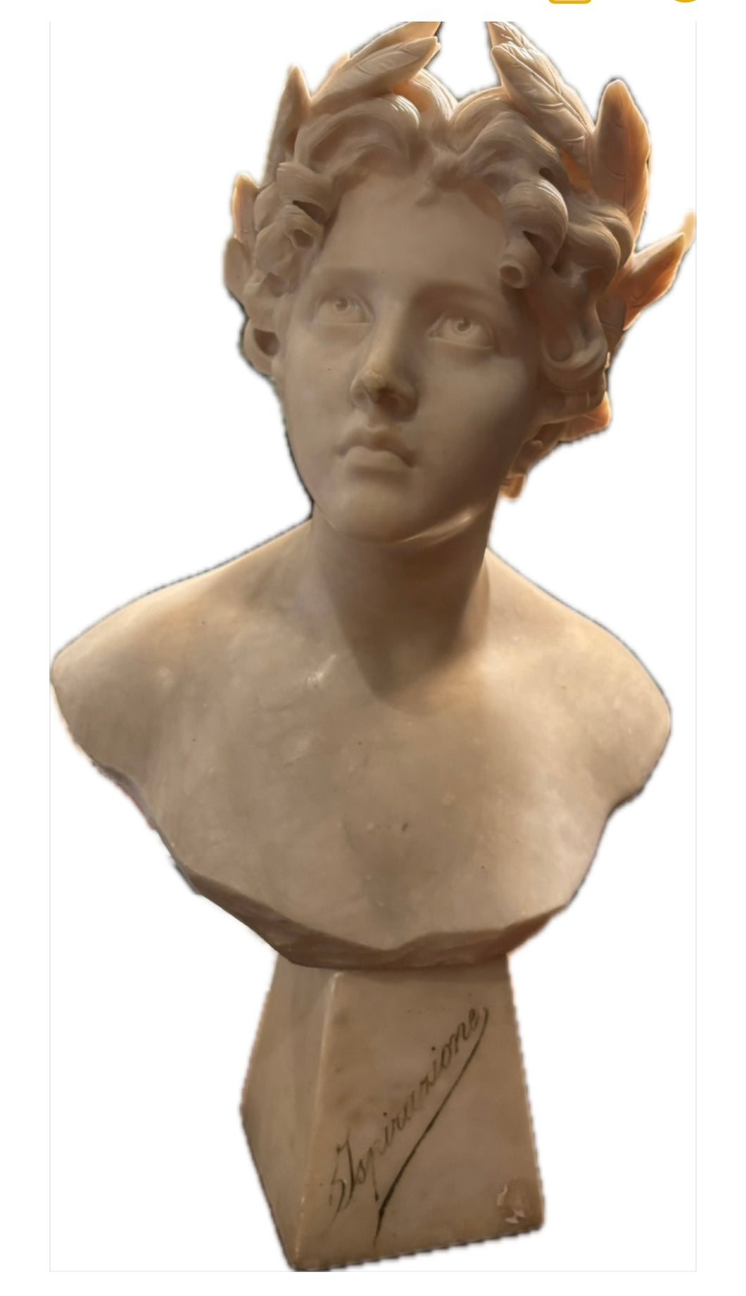 Antique Marble Bust of Young Girl