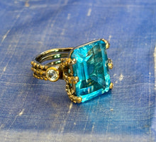 Elegant Cocktail Ring of Swiss Topaz
