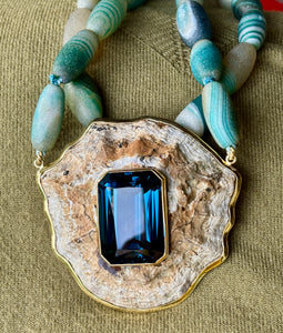Botswana Bead Botswana beads, Blue Topaz Necklace