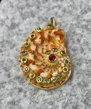 14-karat Gold Abalone Brooch/Pendant with Sapphire