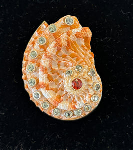 14-karat Gold Abalone Brooch/Pendant with Sapphire