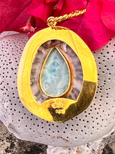 Limpet Shell Pendant with Larimar