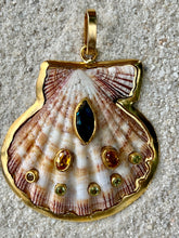St. James Scallop Pendant with Topaz and Peridot