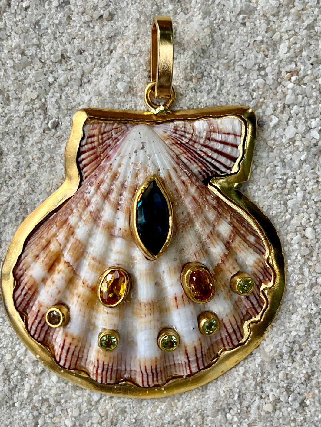 St. James Scallop Pendant with Topaz and Peridot