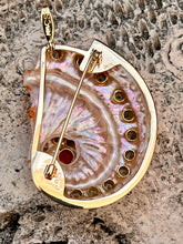 14-karat Gold Abalone Brooch/Pendant with Sapphire