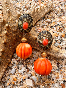 14-karat Limpet & Coral Drop Earrings with Citrines