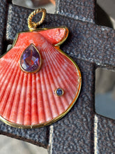 St. James Scallop Pendant with Amethyst & Tanzanite