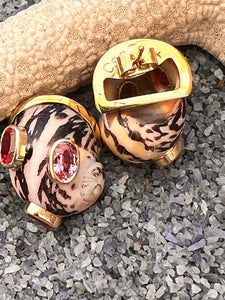 14-karat Gold Nerite Earrings with Pink Sapphires