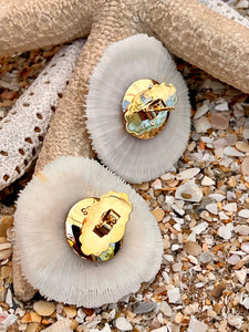 14-karat Gold Mushroom Coral Earrings with Italian Coral