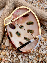 Calista Shell 14-karat Gold Pendant with Tourmaline