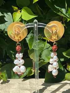 Sundial Shell & Pearl Drop Earrings