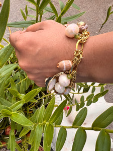 14-Karat Gold Lorelei Shell & Pearl Charm Bracelet