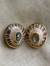 Limpet Shell Clip Earrings with Chrysoprase