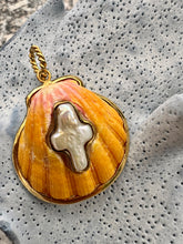 St. James Hawaiian Scallop Pendant with a Pearl Cross