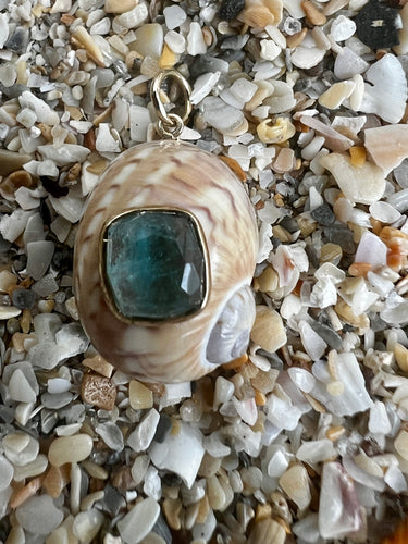 14-karat Lorelei Tigrina Shell Charm with Tourmaline