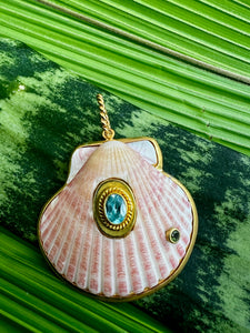 St. James Scallop Pendant with Aquamarine