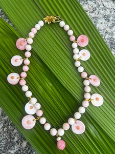 Conch Shell 16" Necklace with Coral