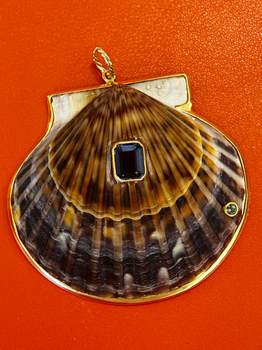 St. James Scallop Pendant with London Blue Topaz