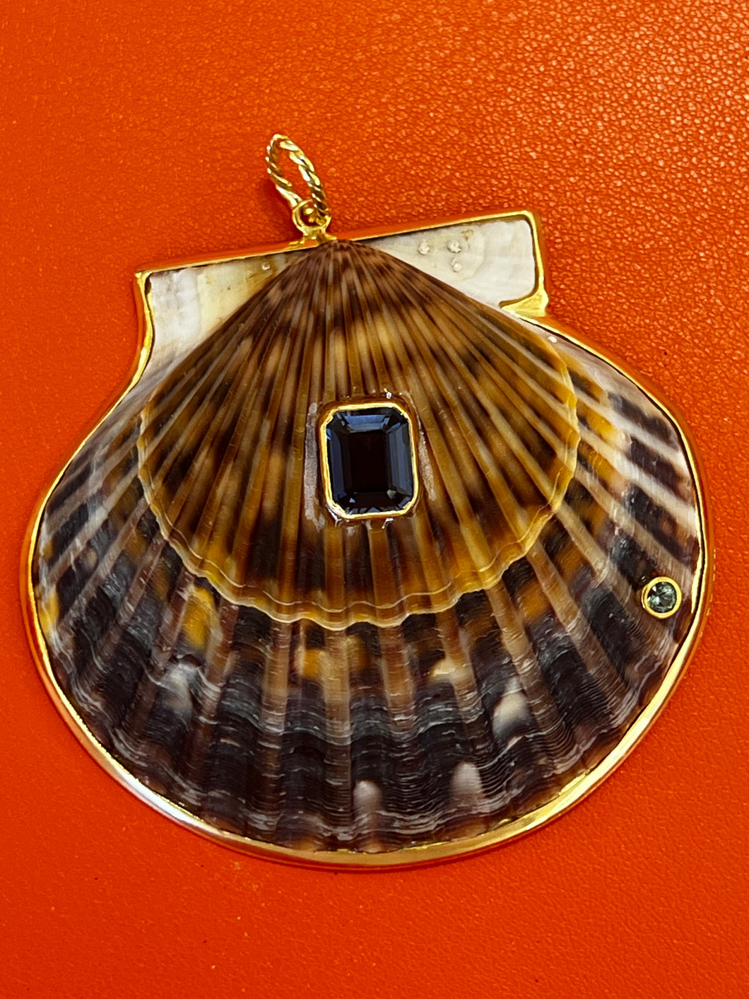 St. James Scallop Pendant with London Blue Topaz