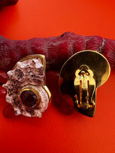 Delphinula Shell Earrings with Carnelian & Amethyst