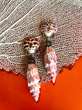 Mitre Shell Drop Earrings with Citrine