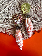 Mitre Shell Drop Earrings with Citrine