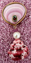 Strawberry Top Shell Earrings with Pearls and Ruby